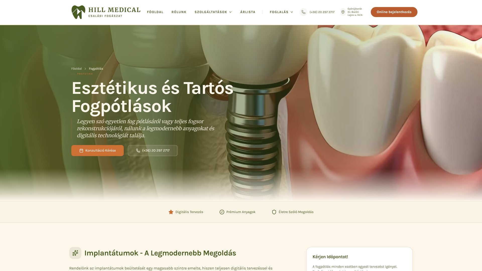 HillMedical prosthetics page explaining treatment options.